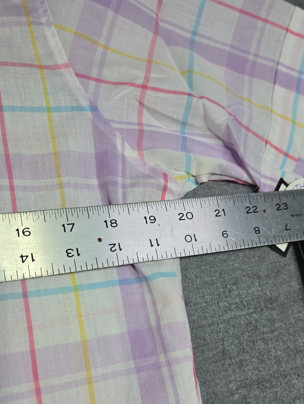 Vintage 80s Hunter's Glen Deadstock Purple Plaid Button Down Shirt NWT Size 14 - Picture 5 of 6